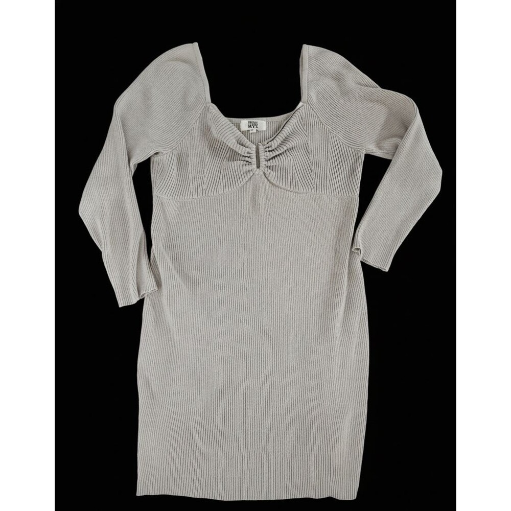 ⭐Steve Maden Oatmeal Knit Bodycon Long Sleeve Dress (Size: XXL)⭐ - Picture 3 of 4